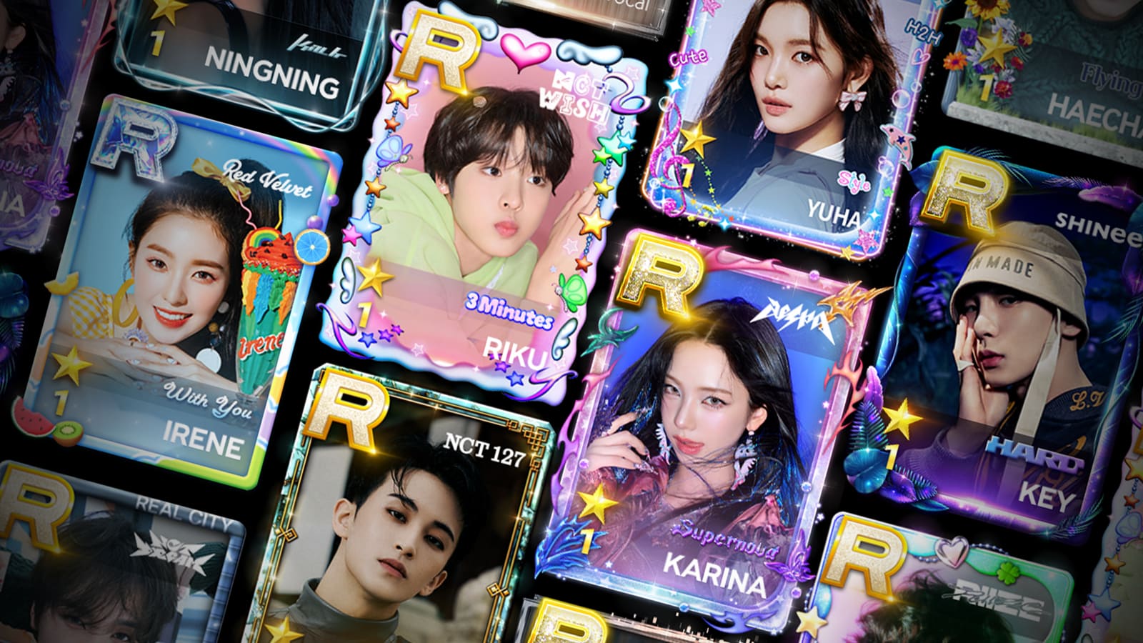 SUPERSTAR SMTOWN 아이돌 카드 컬렉션 화면